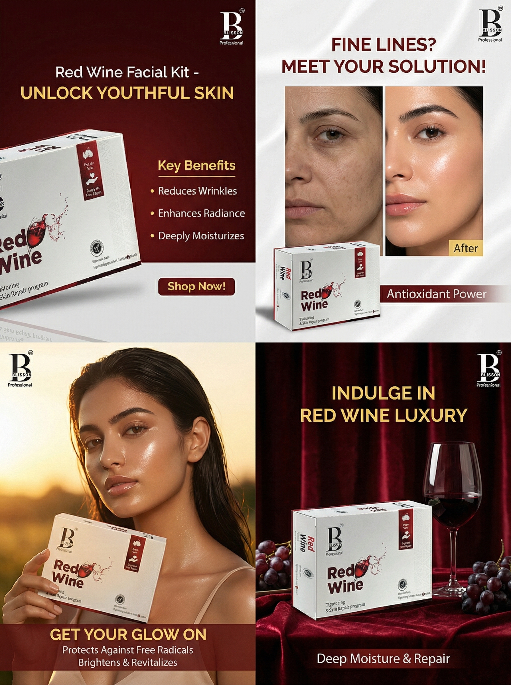 Red Wine Facial Kit – Anti-Aging & Radiance Therapy thumbnail 2