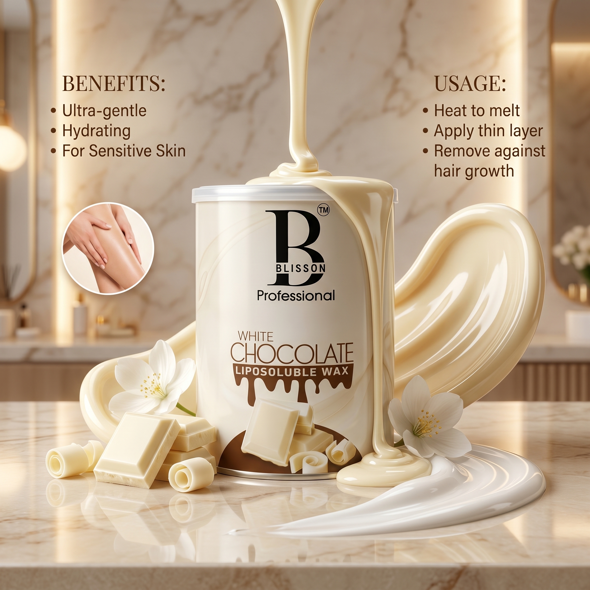 Blisson Professional White Chocolate Liposoluble Wax thumbnail 4