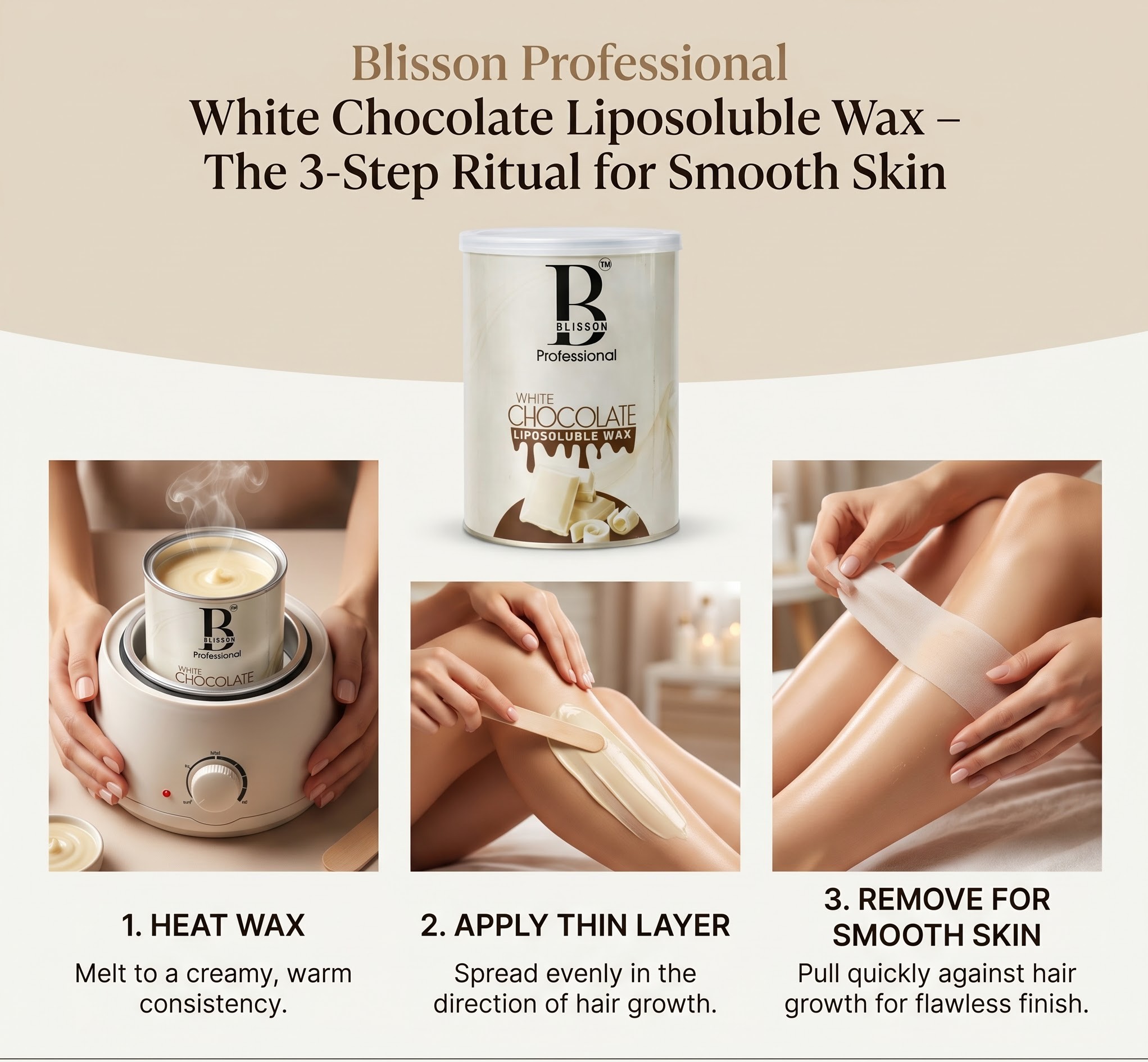 Blisson Professional White Chocolate Liposoluble Wax thumbnail 7