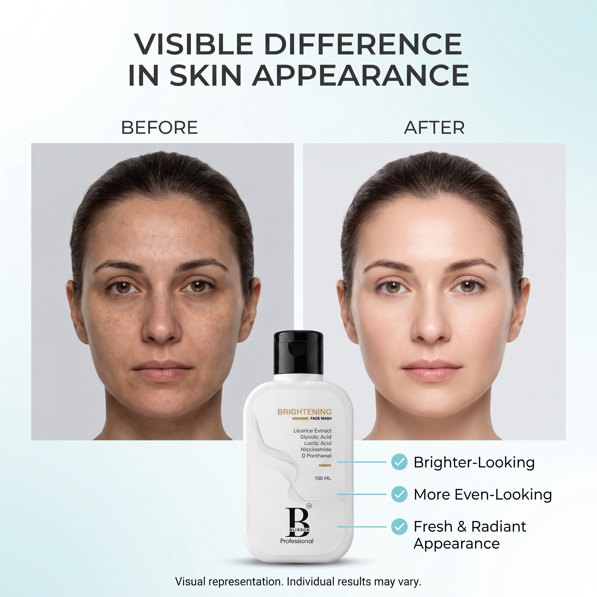 BLISSON Professional Brightening Face Wash with Niacinamide & Glycolic Acid, 100 ml thumbnail 4